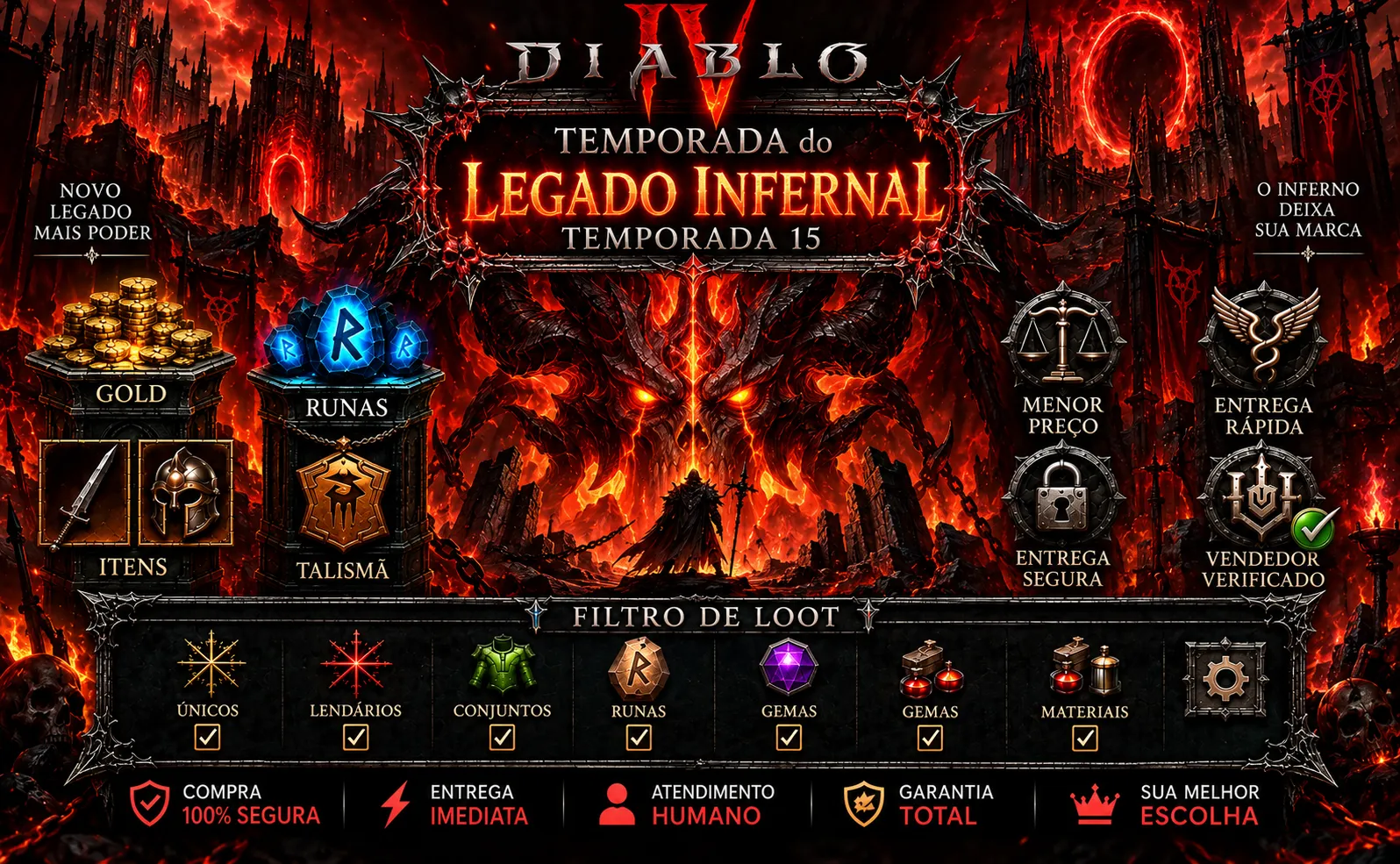 Diablo IV - Legado Infernal - Itens,Gold e Serviços - S15 — imagem 1