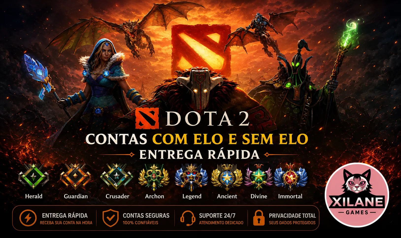 Contas Dota 2 Unranked e Ranqueadas — imagem 1