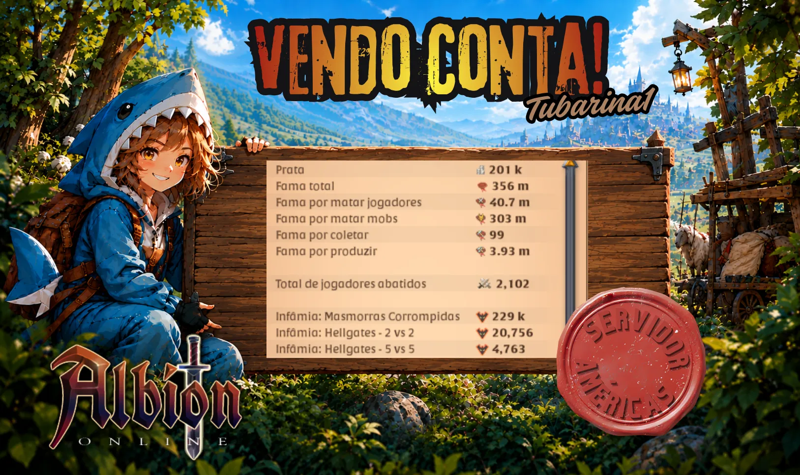 ✨PROMO! ✨ Conta Albion 356m de Fama Total + Healer 100/800  — imagem 1