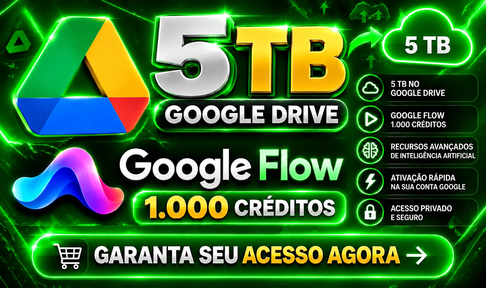 5 TB + GOOGLE FLOW COM 1.000 CRÉDITOS! — imagem 1