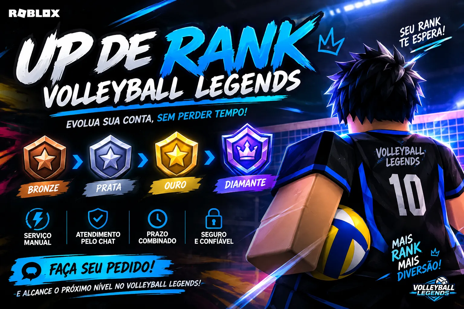 🏐 UP DE RANK — VOLLEYBALL LEGENDS (ROBLOX) — imagem 1