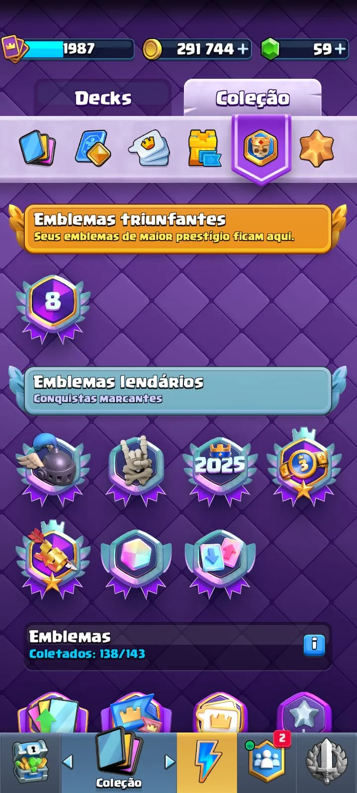 CONTA  CLASH ROYALE  DE 8 ANOS  DE JOGO — imagem 4