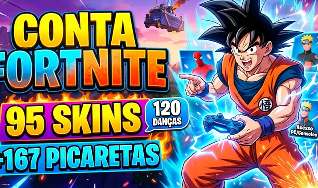 Fortnite Conta com 95 Skins, 167 Picaretas, 120 Danças +....
