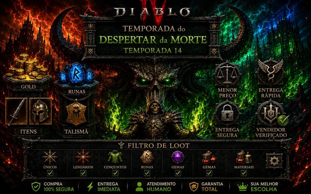 Diablo IV - Despertar da Morte S14 ITENS E GOLD