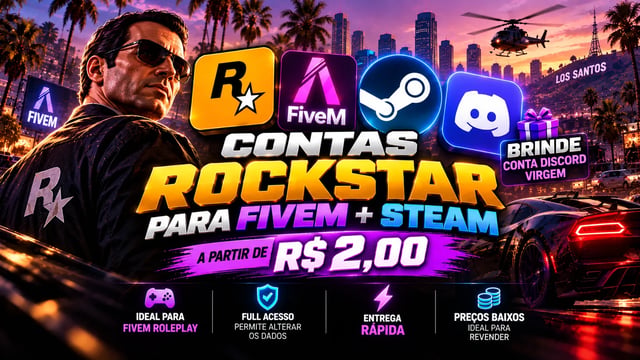 ROCKSTAR PARA FIVEM ROLEPLAY + STEAM + BRINDE | FULL ACESSO