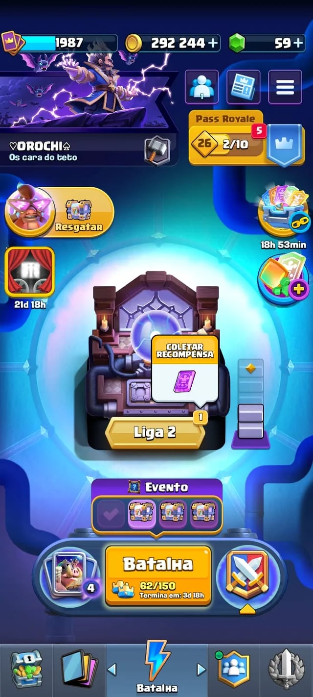 CONTA  CLASH ROYALE  DE 8 ANOS  DE JOGO