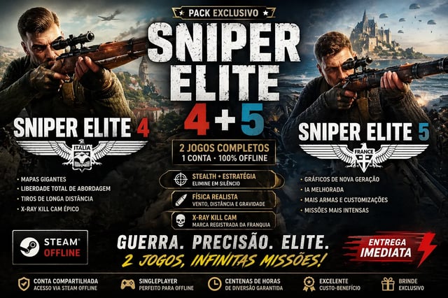 SNIPER ELITE 4 + SNIPER ELITE 5 ⚡ | ENTREGA AUTOMÁTICA 🎁