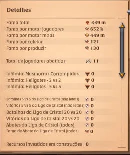 conta server am 449m de fama e 50m de fama amarela