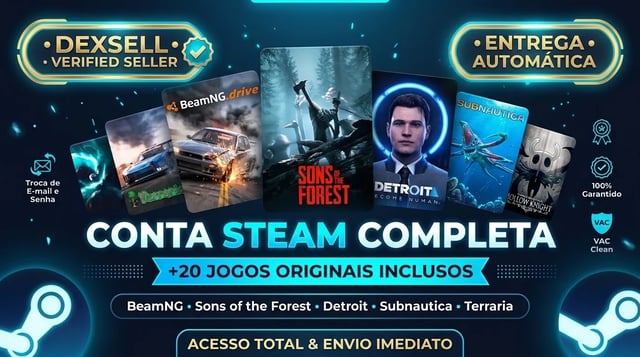 CONTA STEAM COM +20 JOGOS ORIGINAIS | Acesso Total