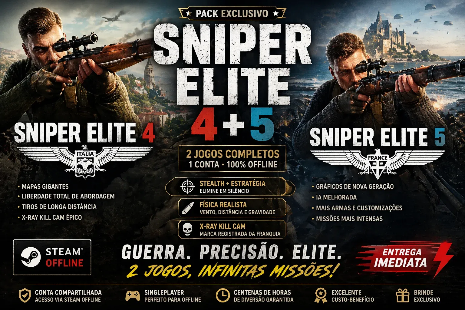 SNIPER ELITE 4 + SNIPER ELITE 5 ⚡  | ENTREGA AUTOMÁTICA 🎁 — imagem 1