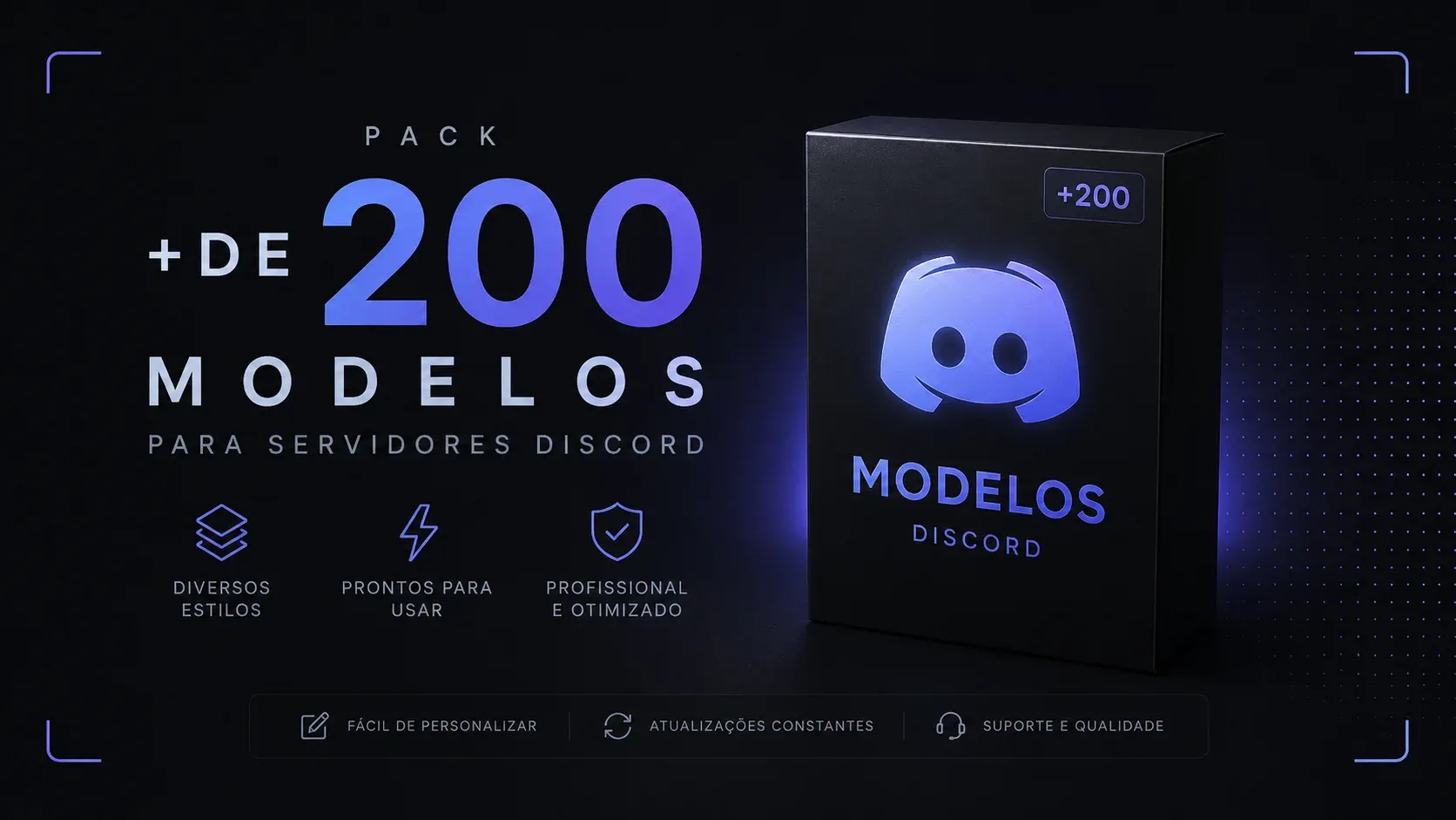 PACK COM +200 MODELOS PARA SERVIDORES DISCORD — imagem 1